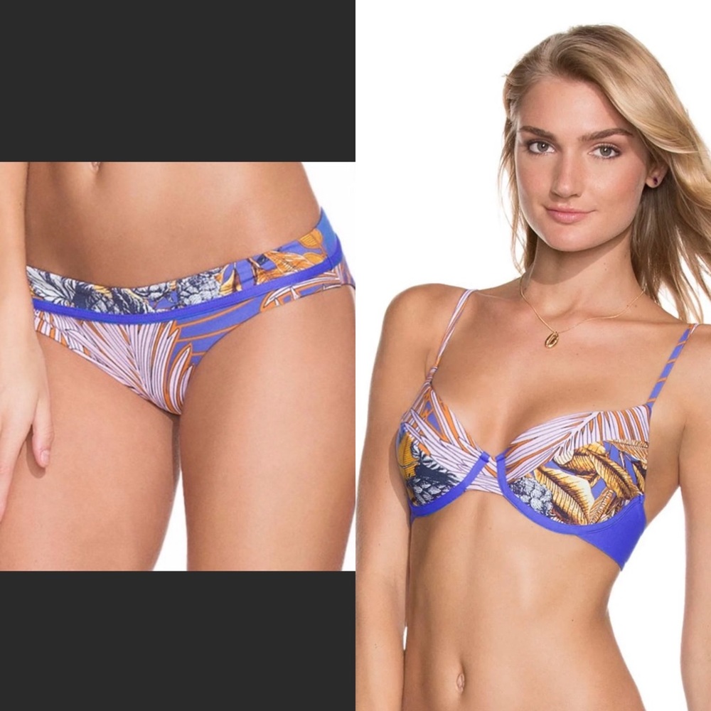 Maaji Hidden Lagoon underwire top and matching reversible hipster bottom!